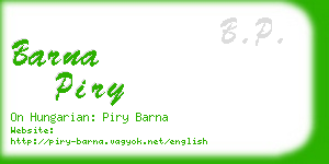 barna piry business card